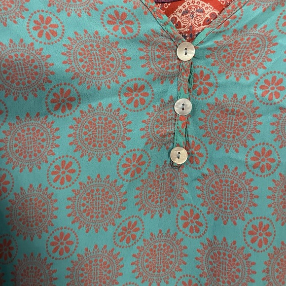 Lucy Lucy Love Shirt Blouse Top Women's Medium Boho Festival Flowy Hippie - Picture 5 of 7